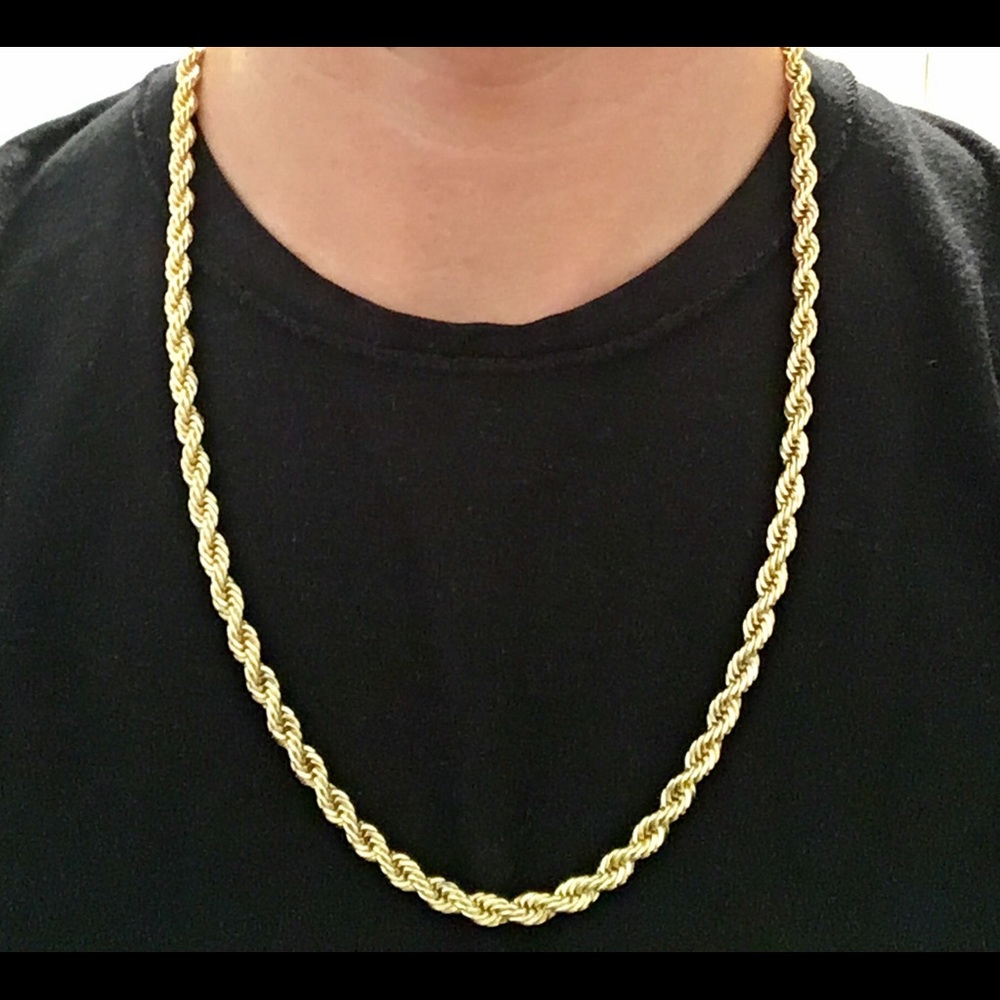 Gold chain 14k stamped rope chain 24in 6mm